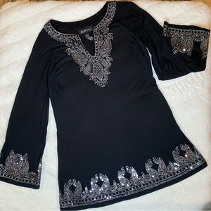 INC International Concepts size Medium Petite sequin blouse